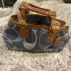Denim coach bag
